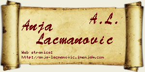 Anja Lacmanović vizit kartica